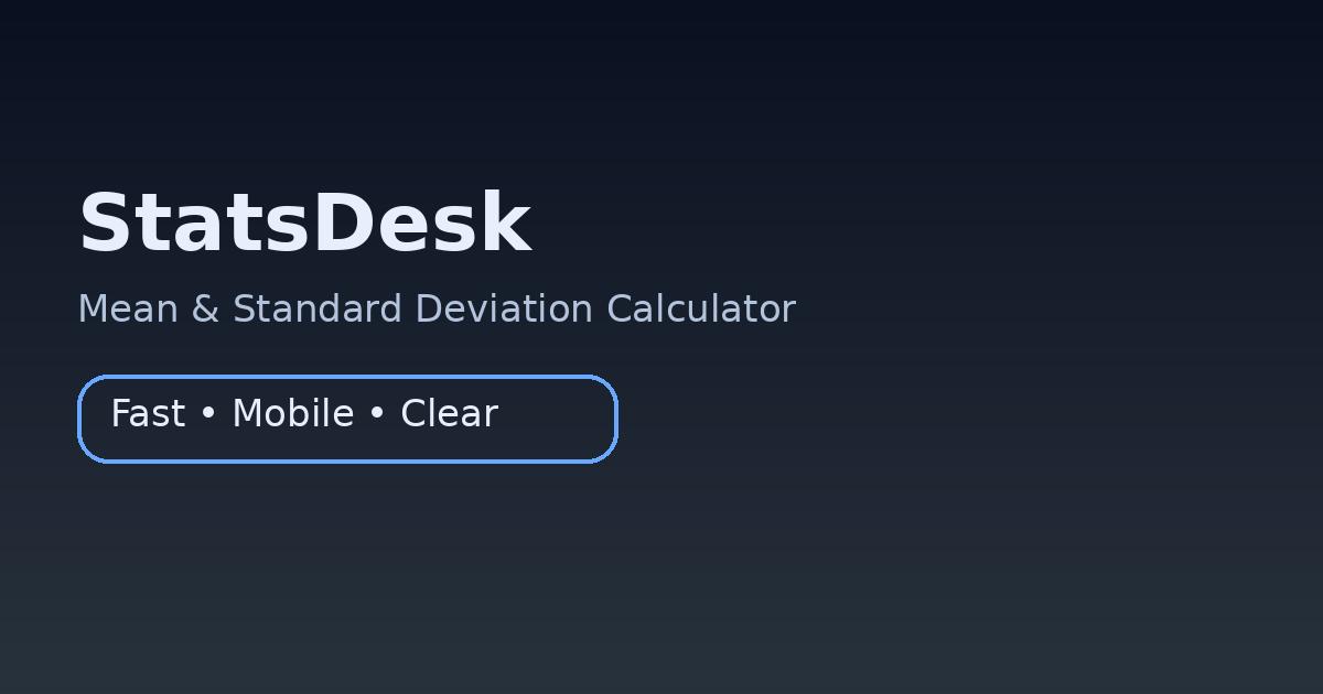 Sample vs Population Standard Deviation: When to Use Each | StatsDesk